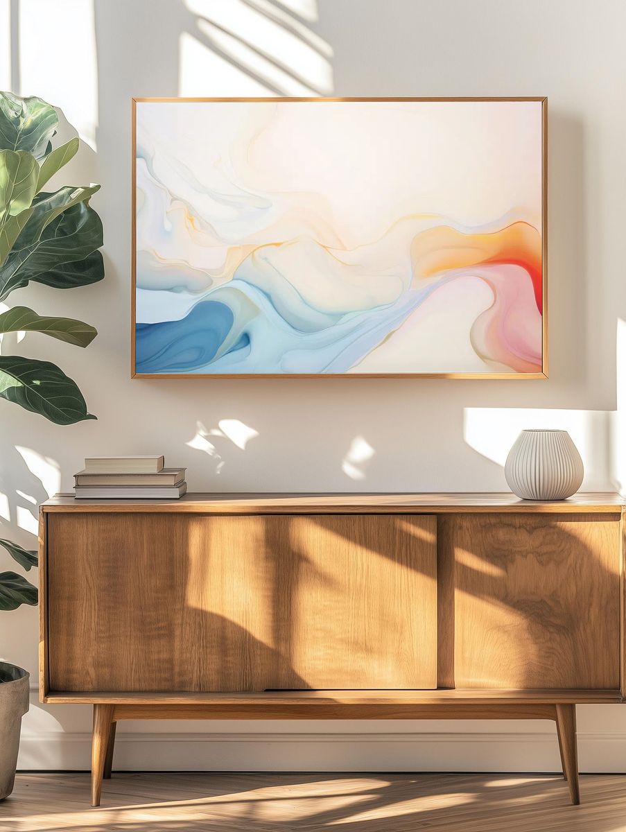 Abstract Fluid Art Poster. — room view 3
