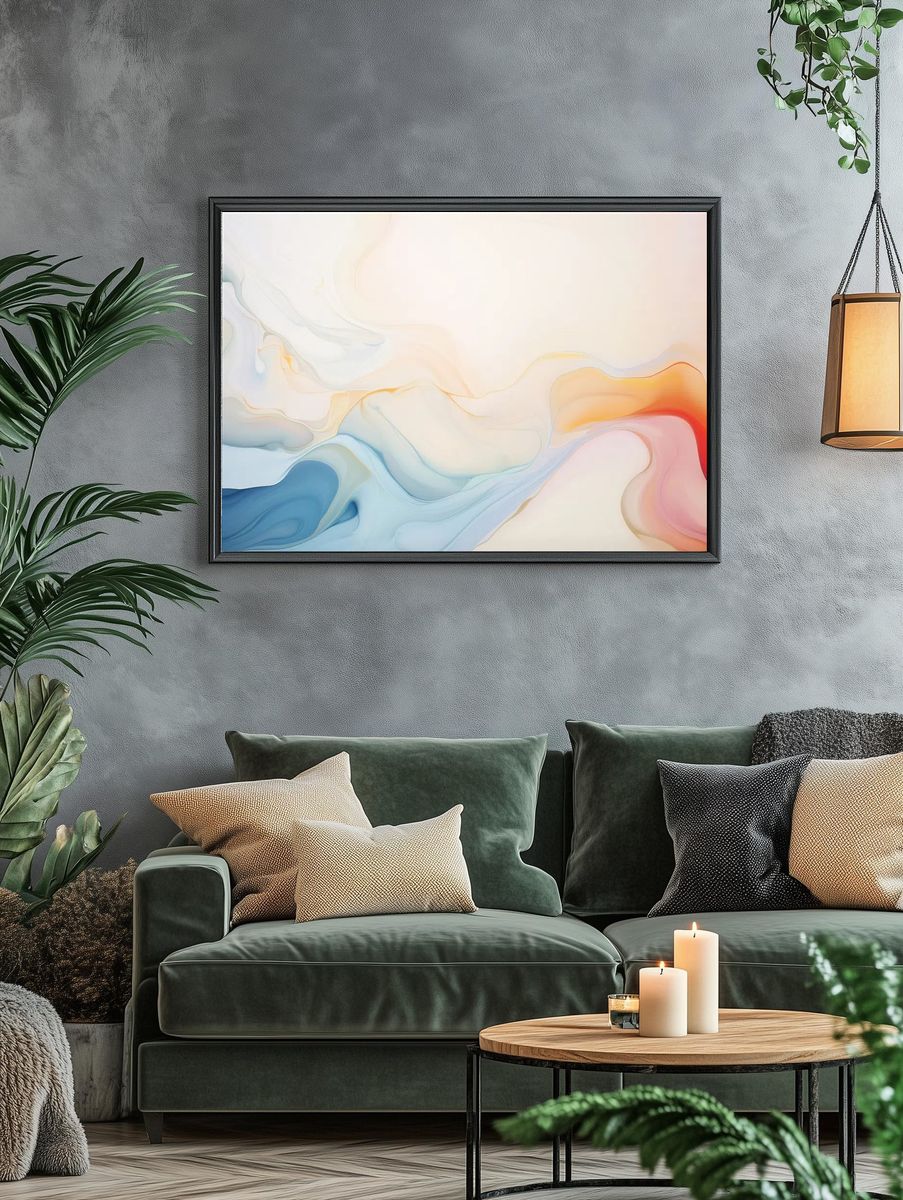 Abstract Fluid Art Poster. — room view 4