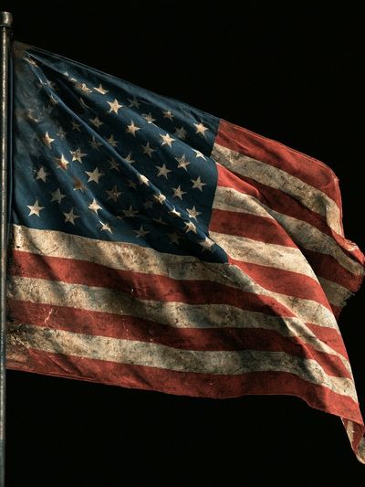 Weathered American Flag Photography Poster.