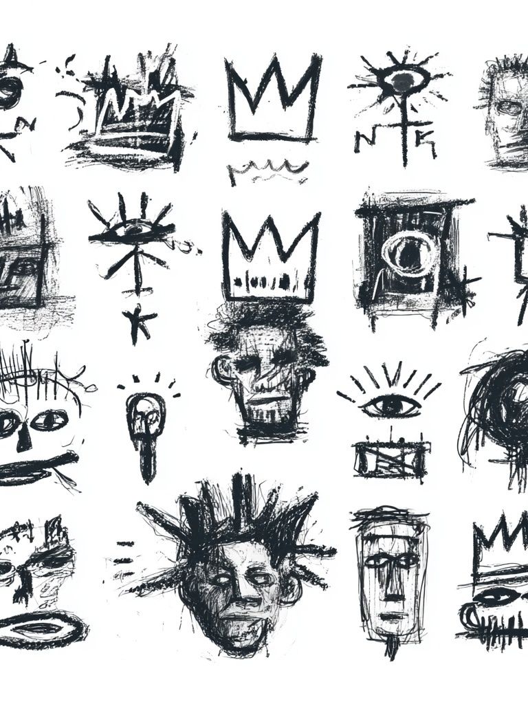 Abstract Faces Ink Poster. poster — abstract art