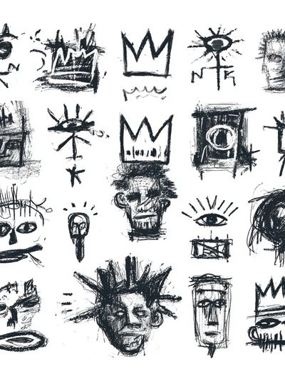 Abstract Faces Ink Poster.