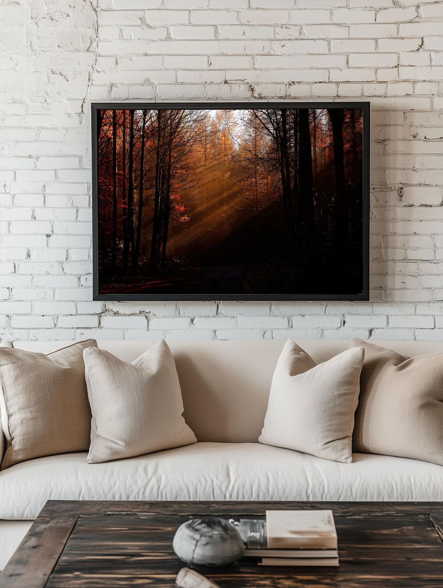 Autumn Forest Light — Nature Print room preview