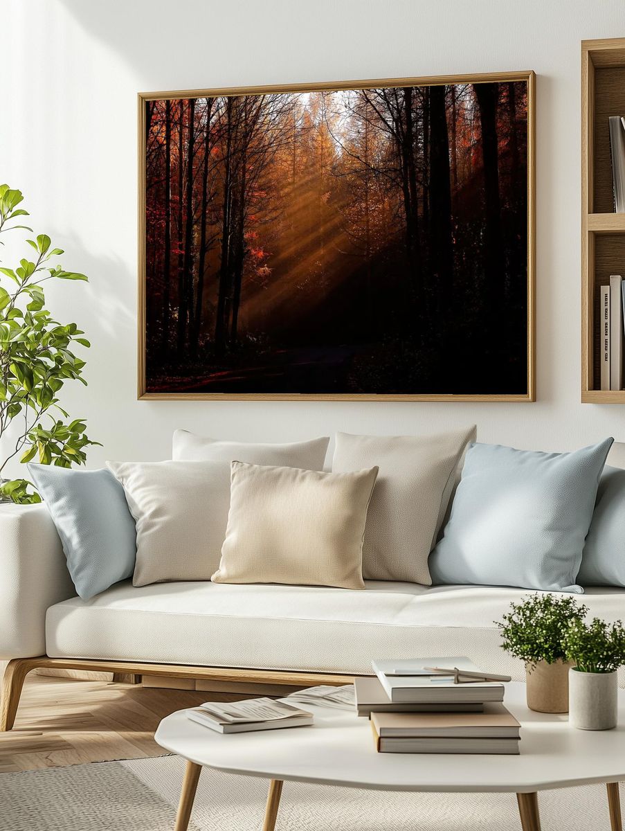 Autumn Forest Light — Nature Print. — room view 2