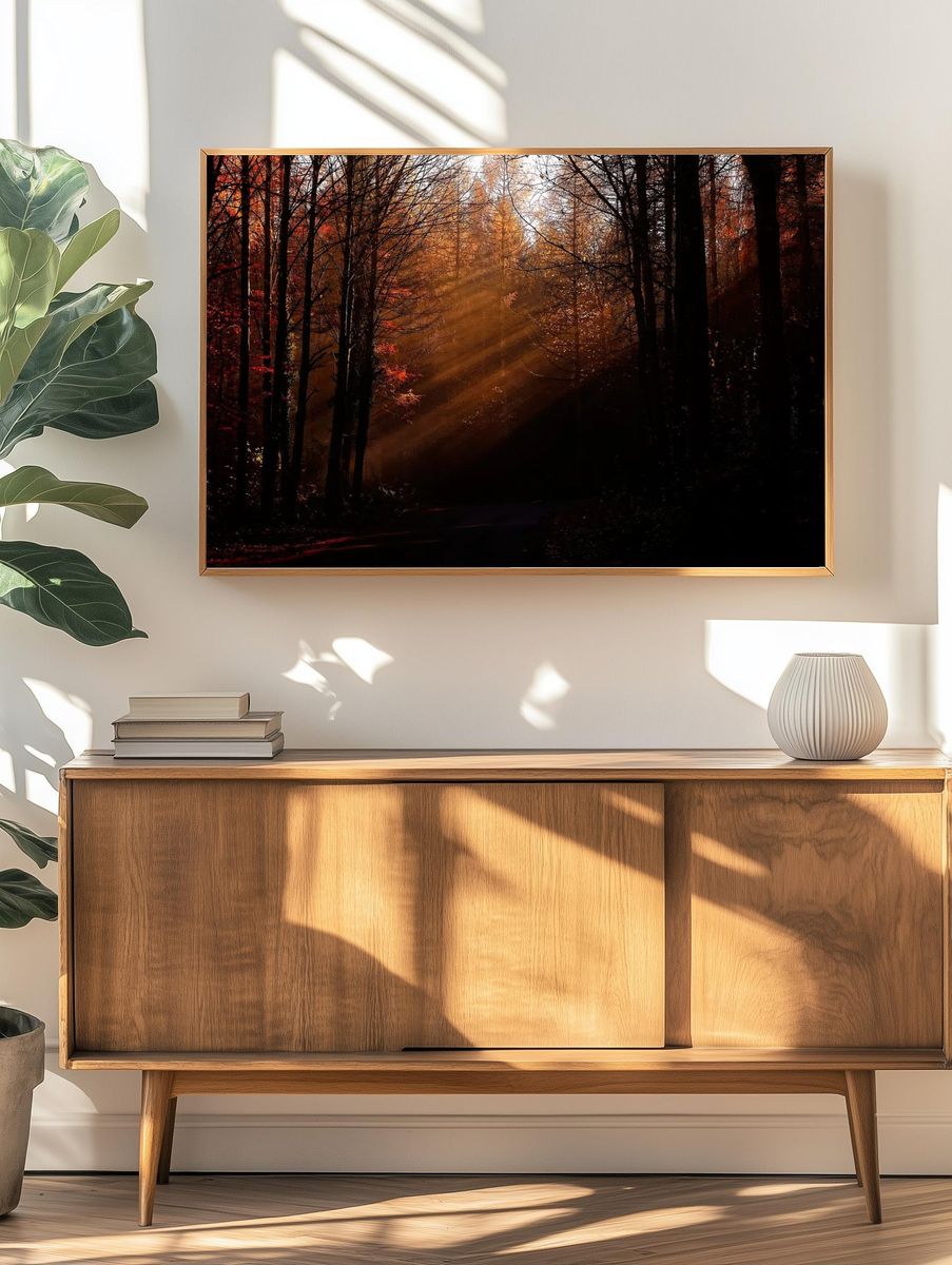 Autumn Forest Light — Nature Print. — room view 3
