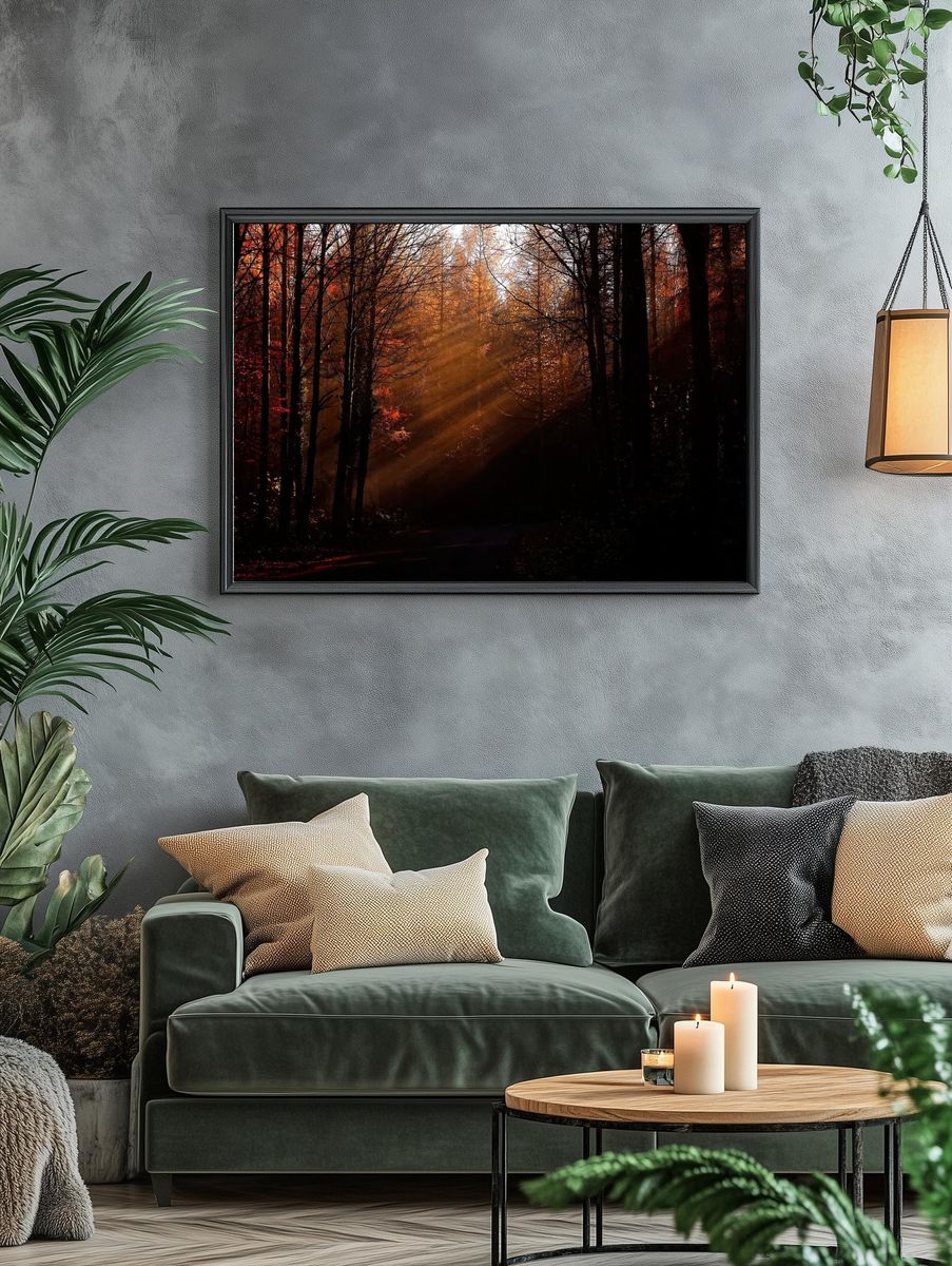 Autumn Forest Light — Nature Print. — room view 4