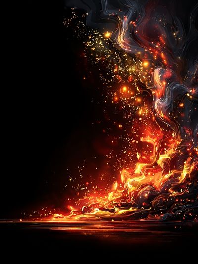 Abstract Flames — Digital Art Print. poster print