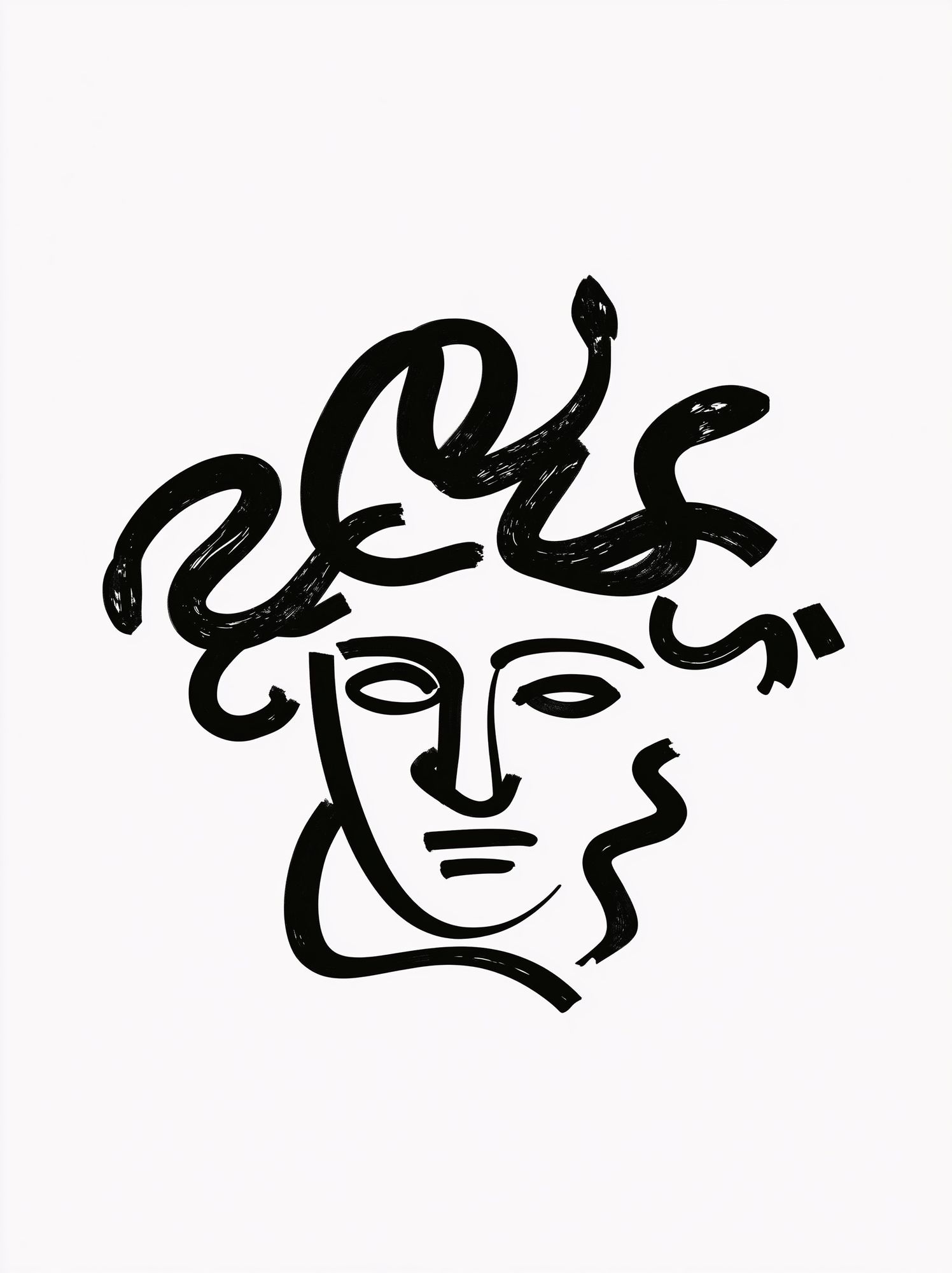 Abstract Face Line Art Poster. poster detail