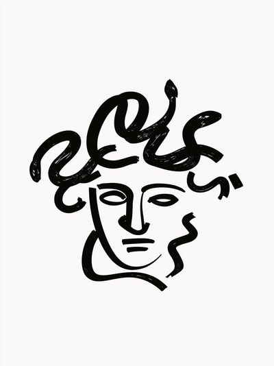 Abstract Face Line Art Poster.