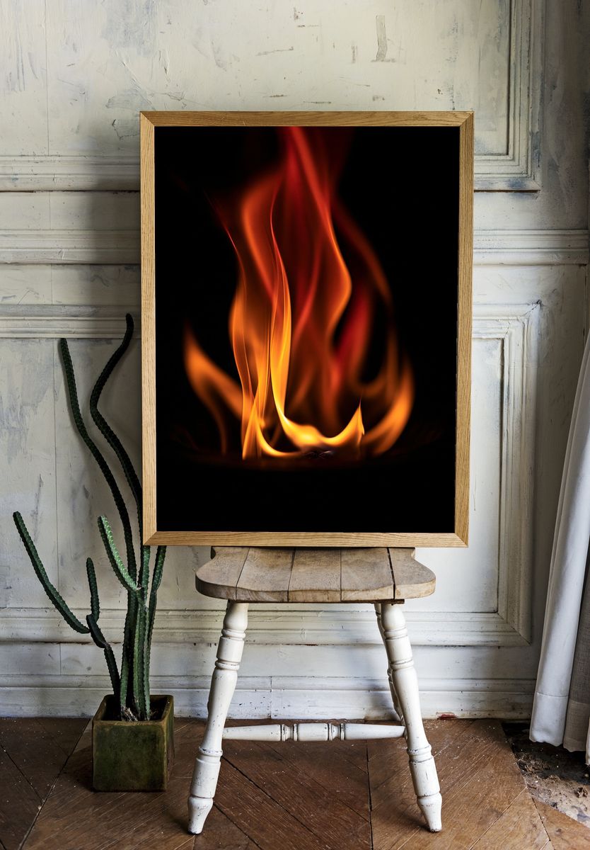 Abstract Flame Glow Poster. — room view 1