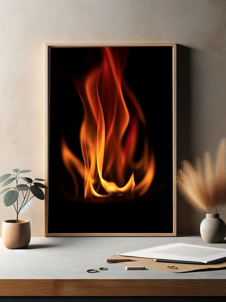 Abstract Flame Glow Poster. — room view 2