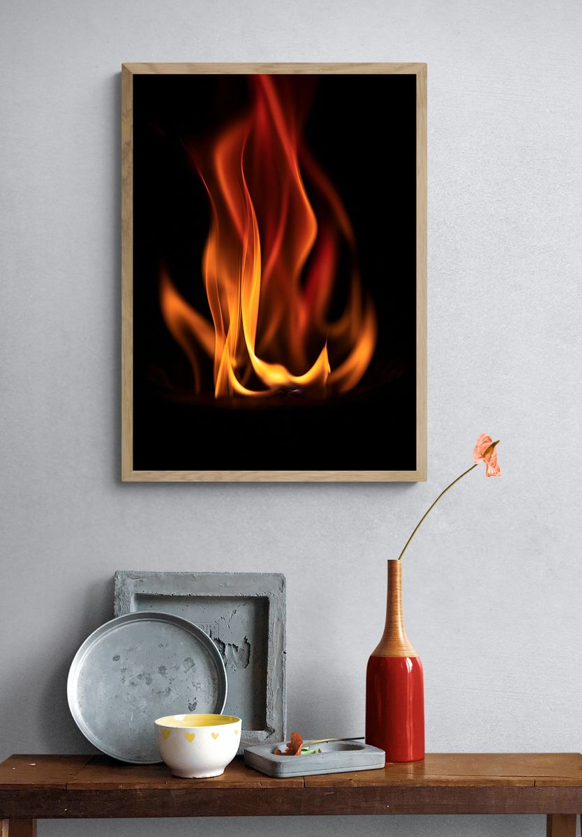 Abstract Flame Glow Poster. — room view 3