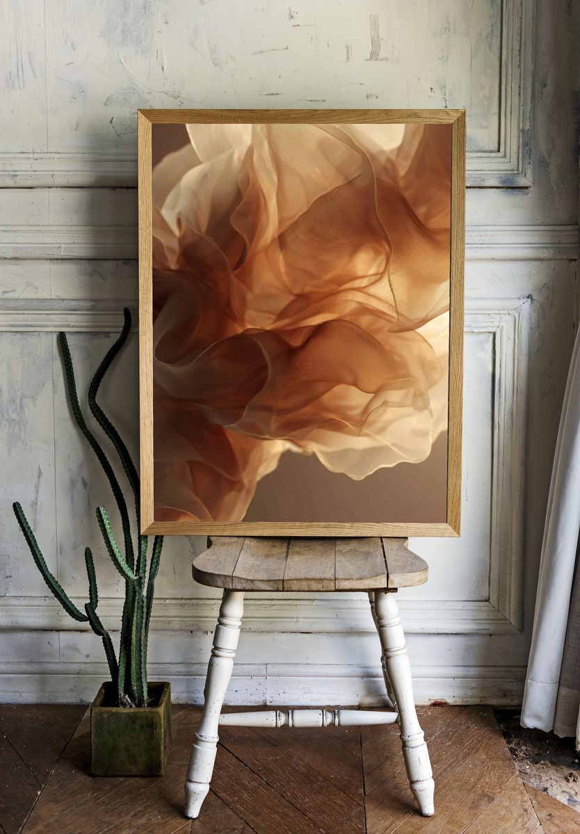Abstract Flowing Fabric Poster. — room view 1