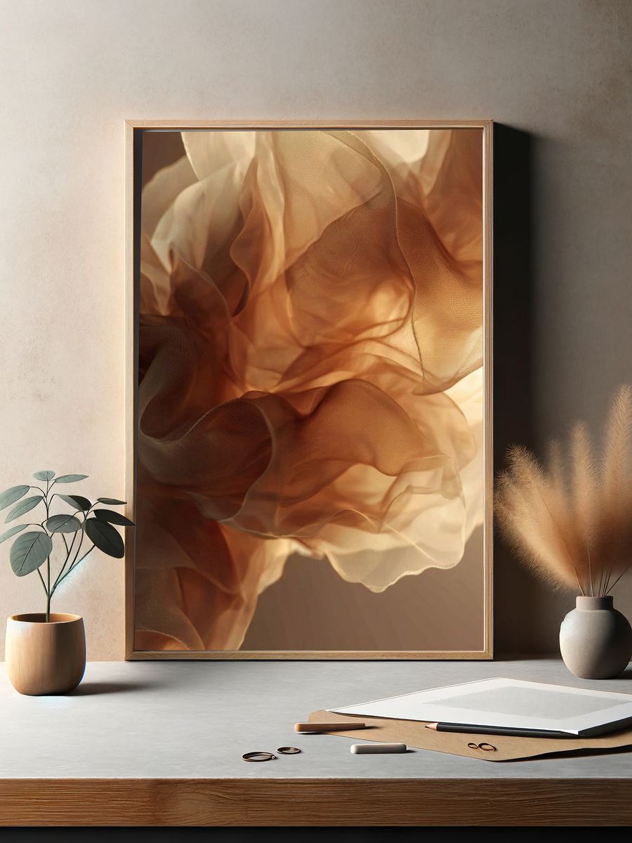 Abstract Flowing Fabric Poster. — room view 2