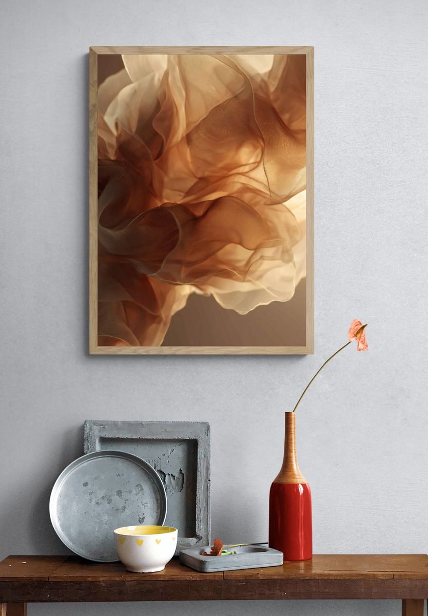 Abstract Flowing Fabric Poster. — room view 3