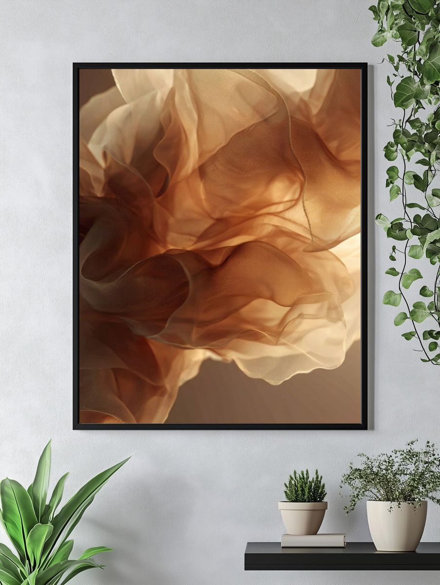 Abstract Flowing Fabric Poster. — room view 4