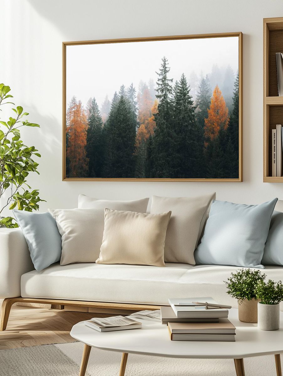 Autumn Forest Mist — Nature Print. — room view 2