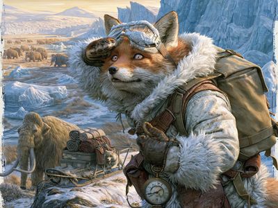 Arctic Fox Explorer Illustration Poster. poster