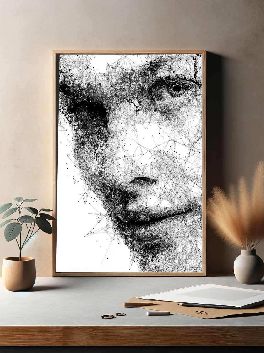Abstract Face — Fine Art Print. — room view 2