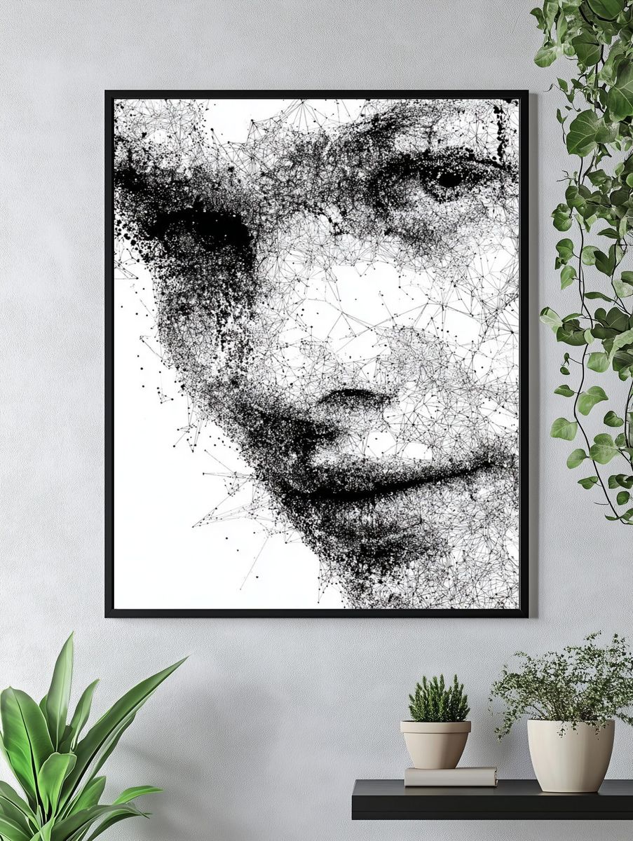 Abstract Face — Fine Art Print. — room view 4