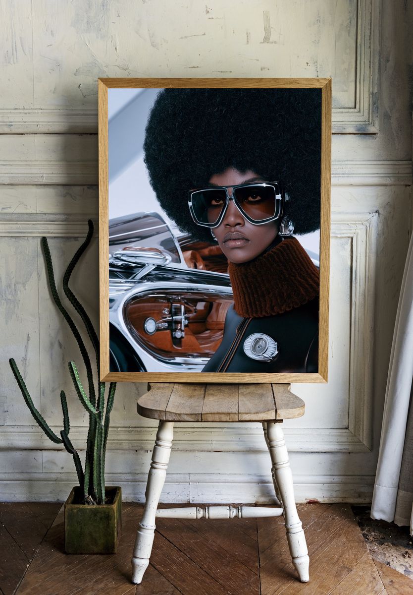 Afrofuturist Fashion Portrait Poster. — room view 1
