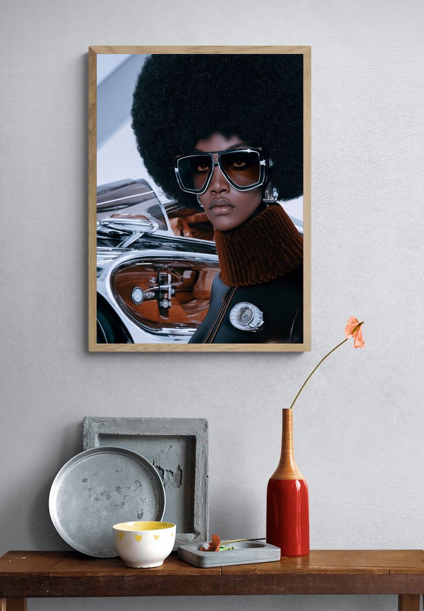 Afrofuturist Fashion Portrait Poster. — room view 3