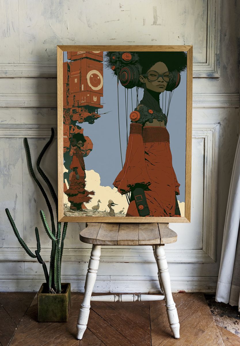Afrofuturist Giant Portrait Print. — room view 1
