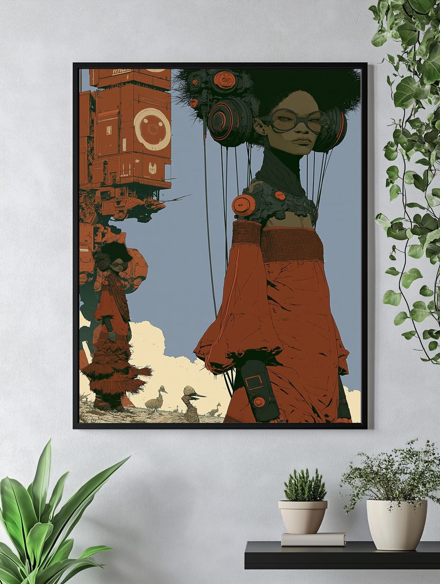 Afrofuturist Giant Portrait Print. — room view 4
