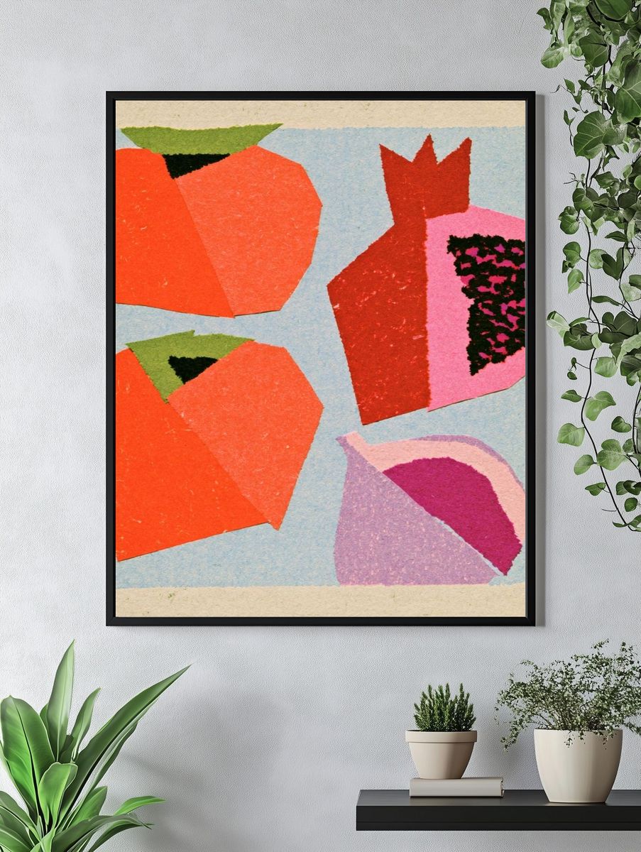 Abstract Fruit Collage Poster. — room view 4