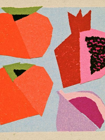 Abstract Fruit Collage Poster.