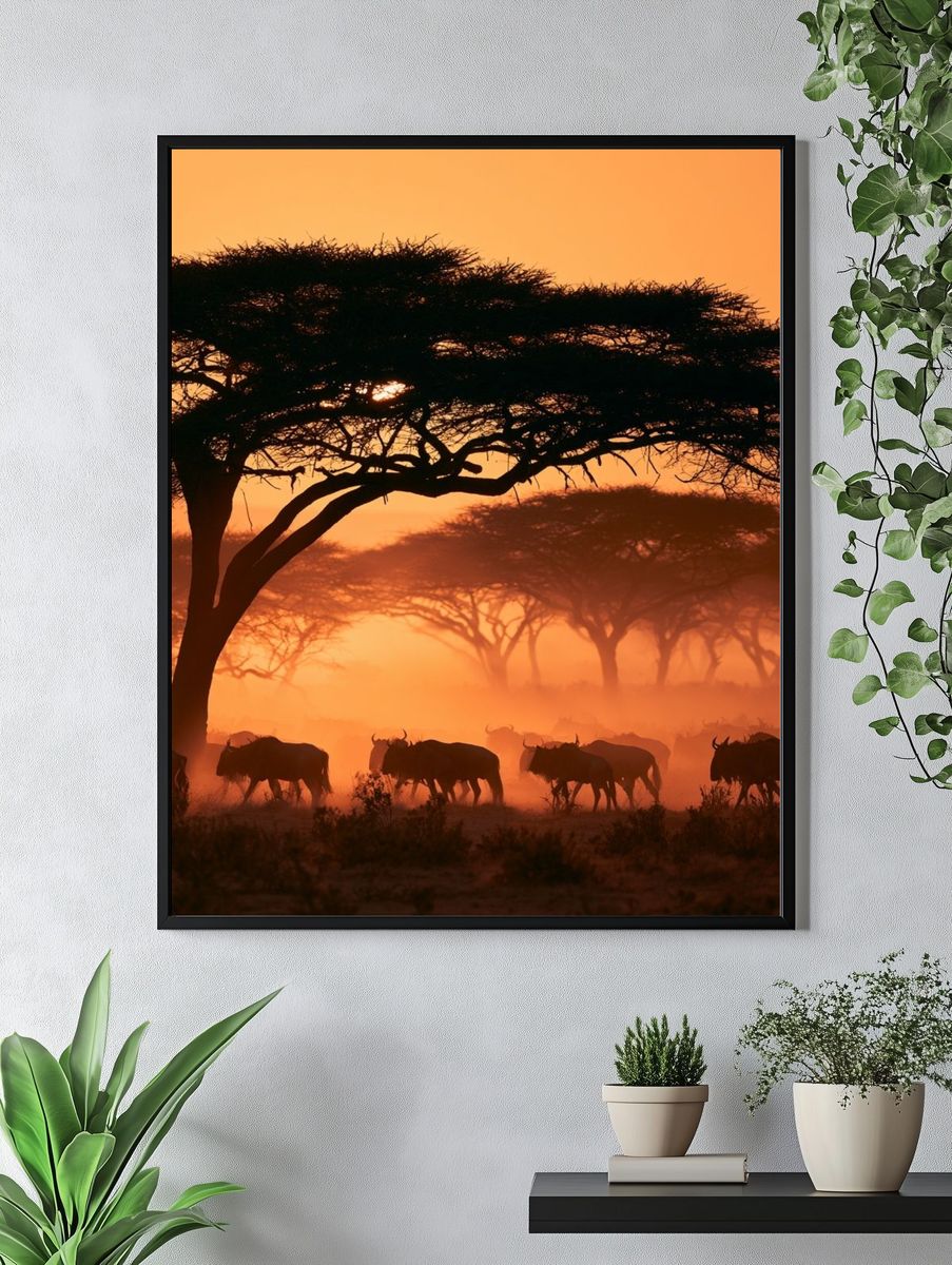 African Savannah Sunset Photography Poster. — room view 4