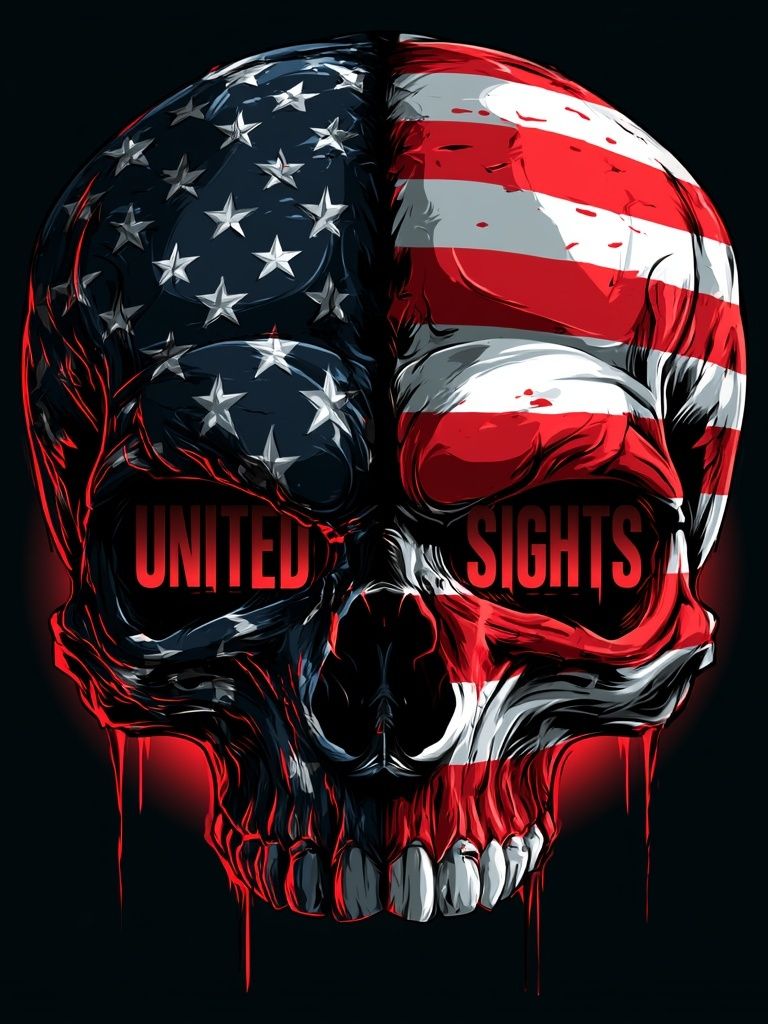 American Flag Skull Illustration Poster. poster — illustration art