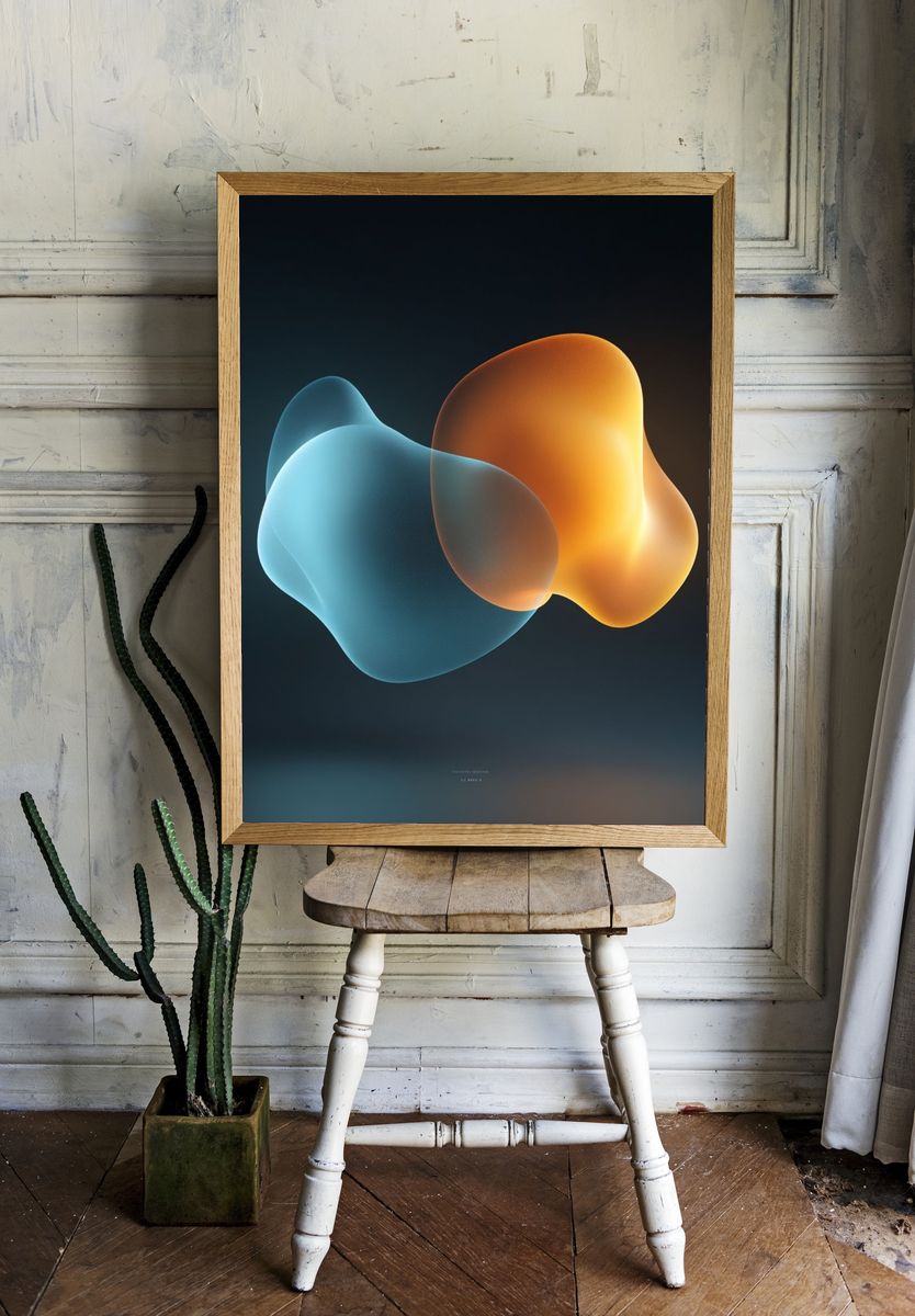 Abstract Fluid Shapes Poster. — room view 1