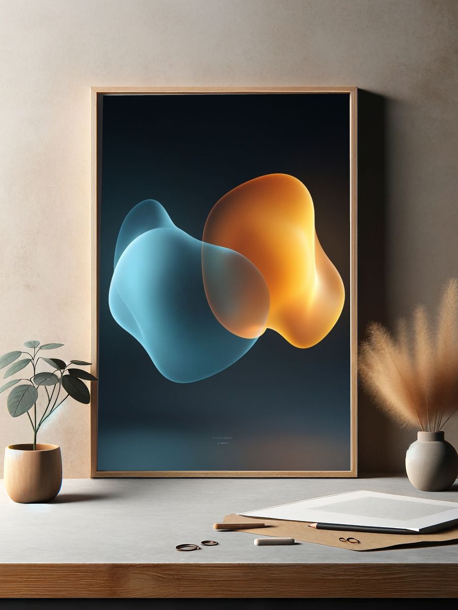 Abstract Fluid Shapes Poster. — room view 2