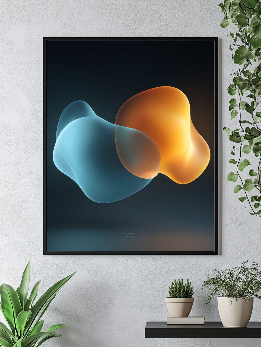 Abstract Fluid Shapes Poster. — room view 4