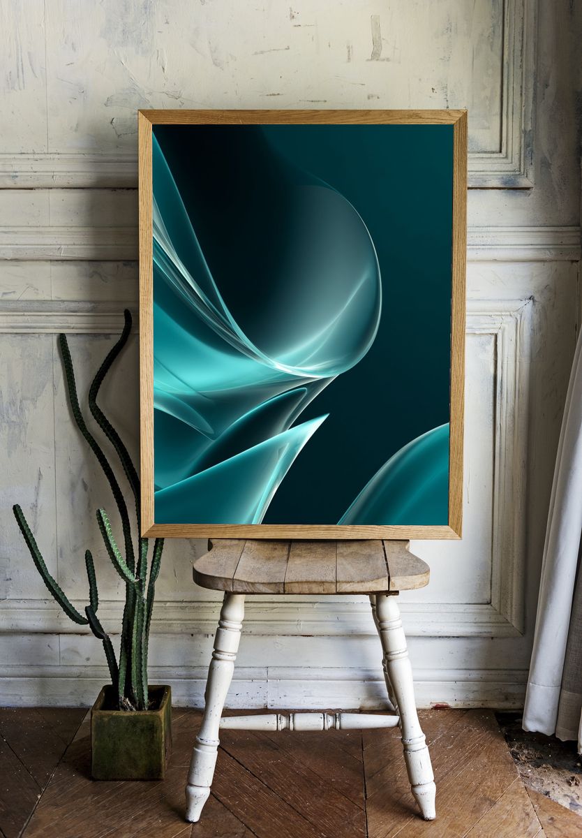 Abstract Fluid Waves Poster. — room view 1