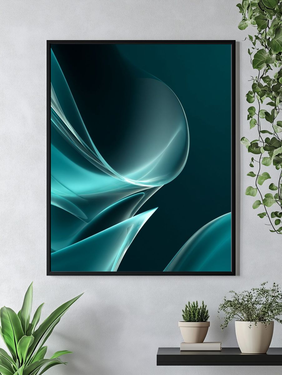 Abstract Fluid Waves Poster. — room view 4