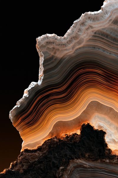 Glowing Agate Slice Abstract Print.