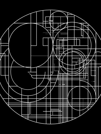 Geometric Circle Grid Abstract Poster.