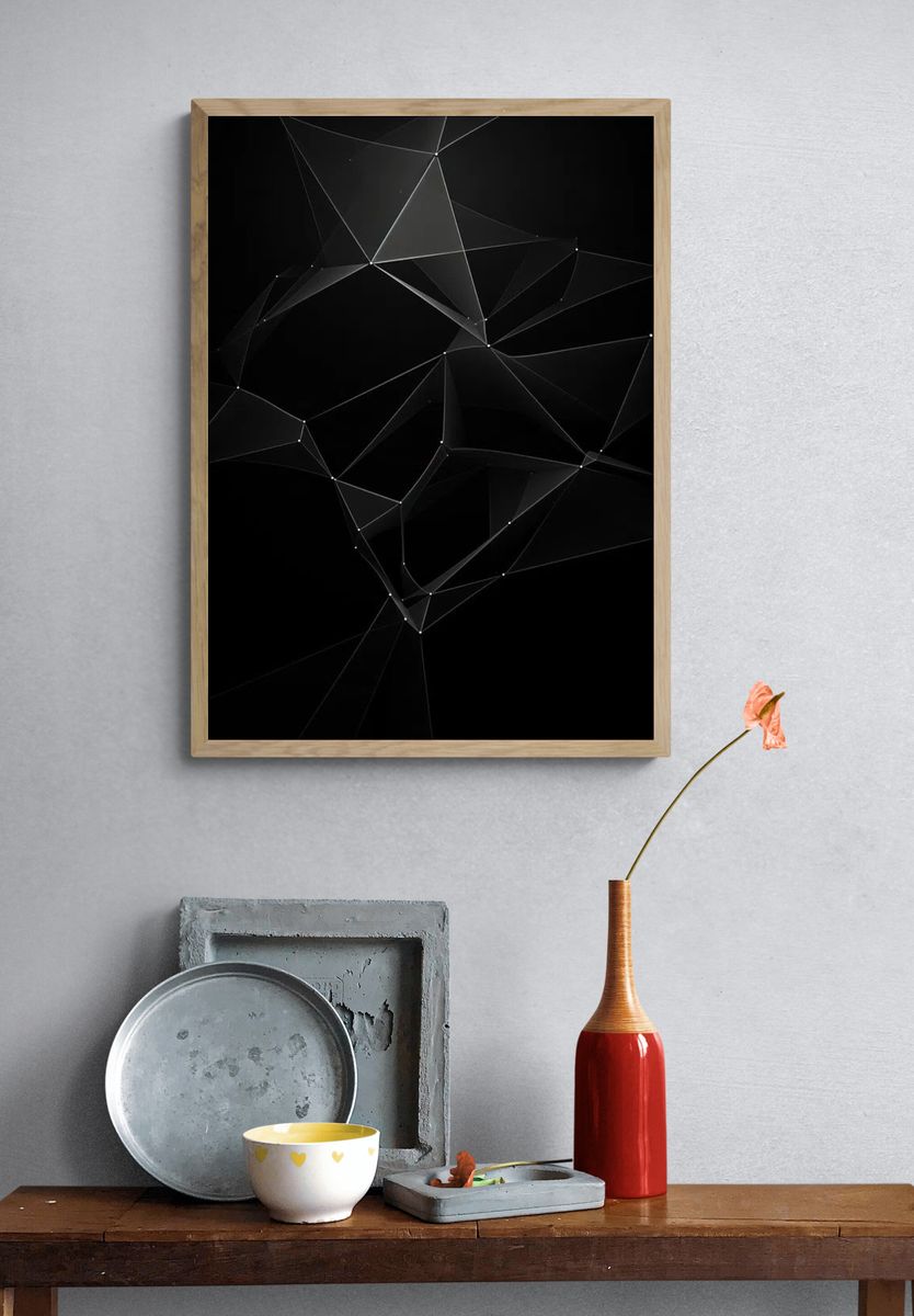 Abstract Geometric Lines Poster. — room view 3