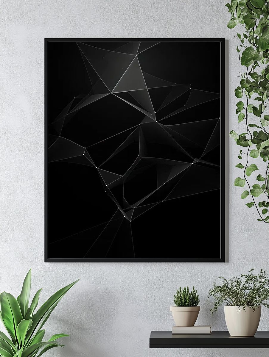 Abstract Geometric Lines Poster. — room view 4