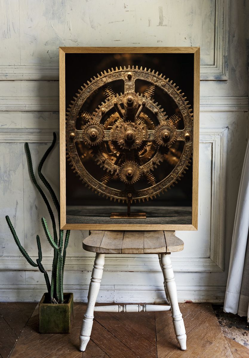 Antique Gear Mechanism Poster. room preview