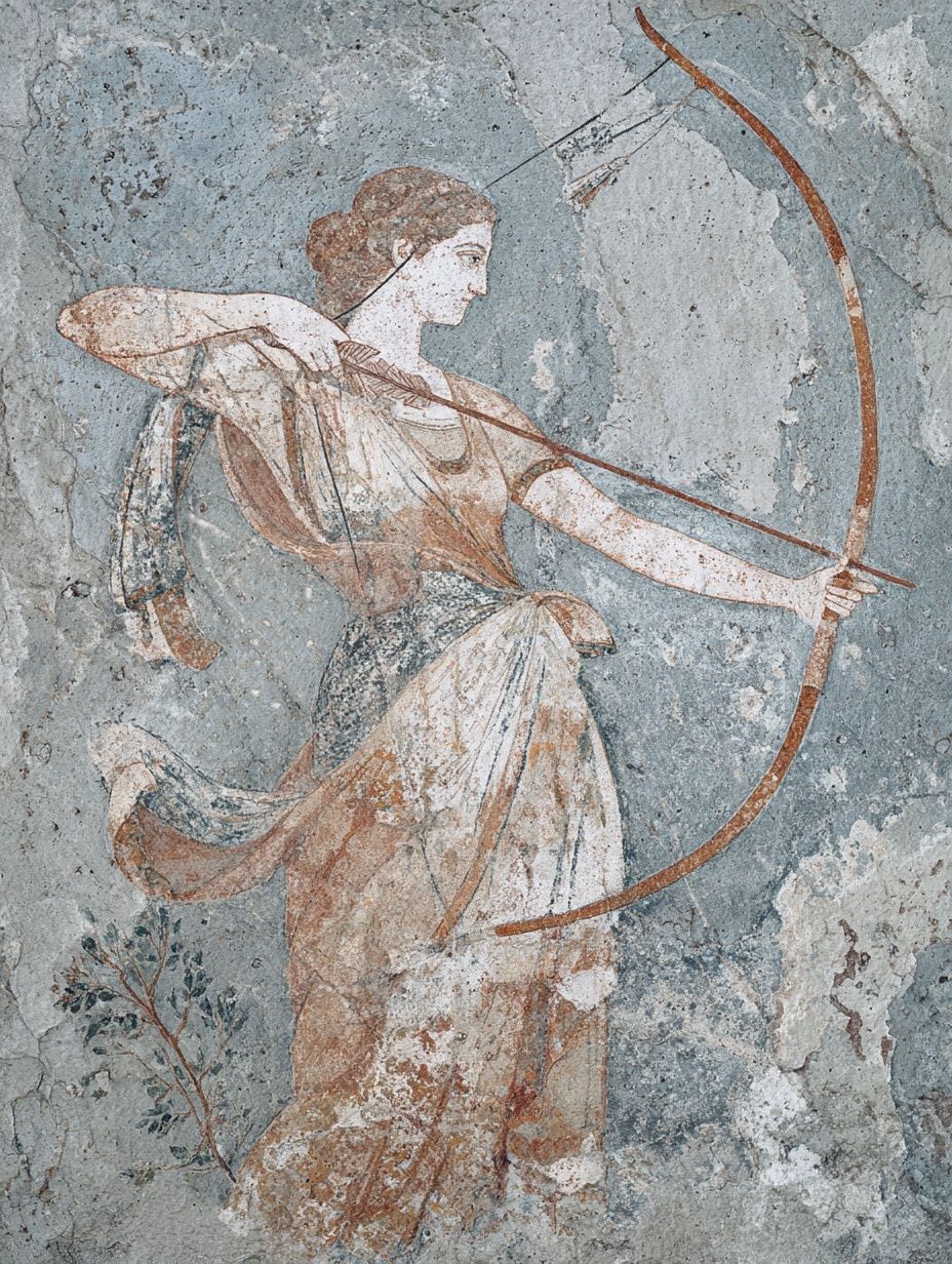 Artemis — Ancient Greek Fresco Poster. poster — fine-art art