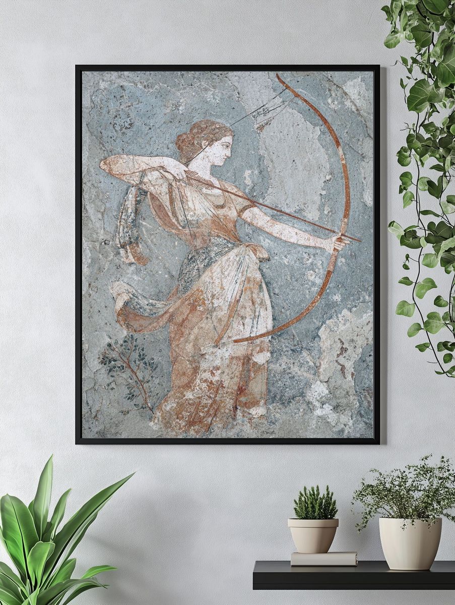 Artemis — Ancient Greek Fresco Poster. — room view 4
