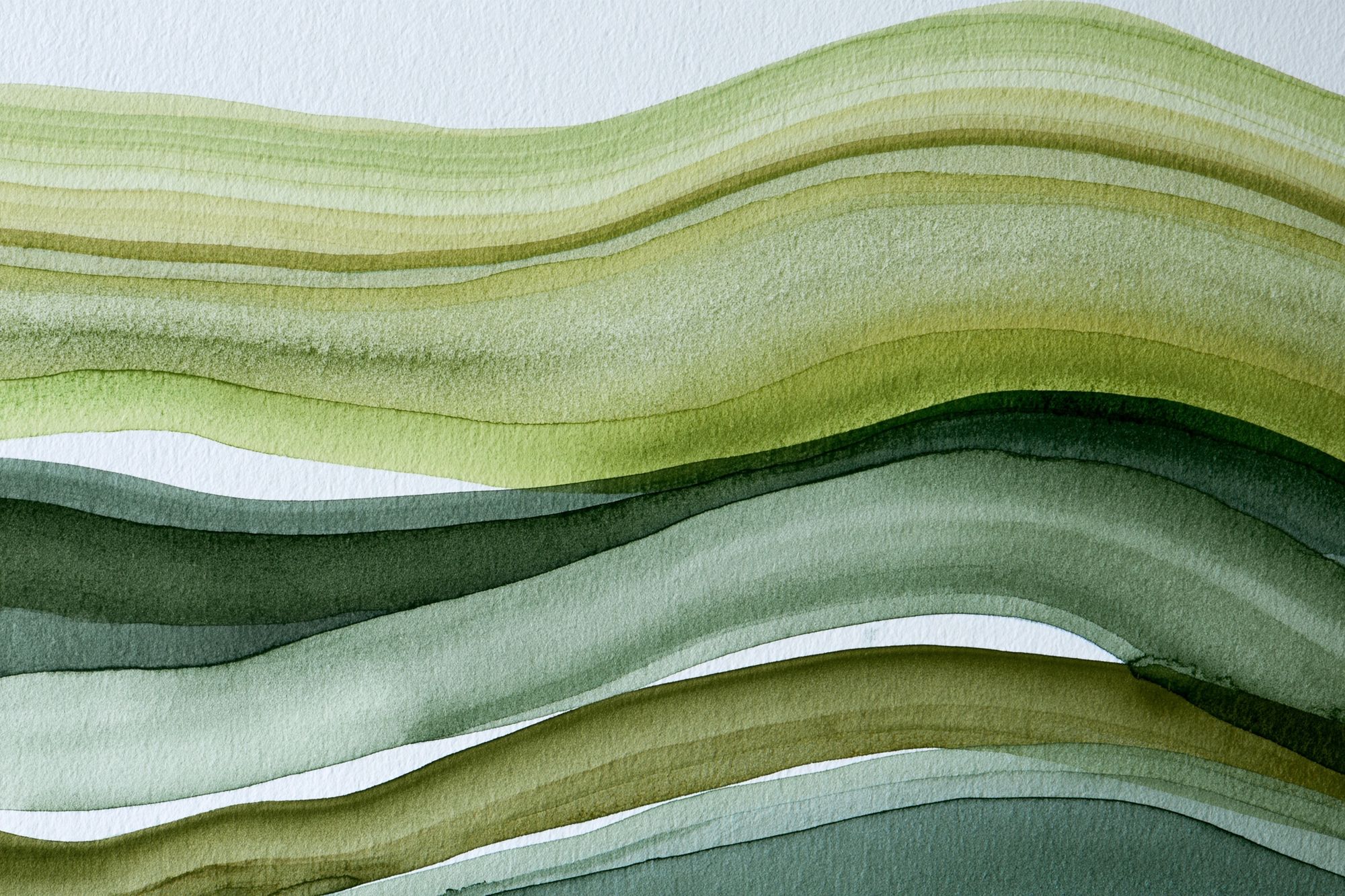Green Layered Waves Abstract Poster. poster — abstract art