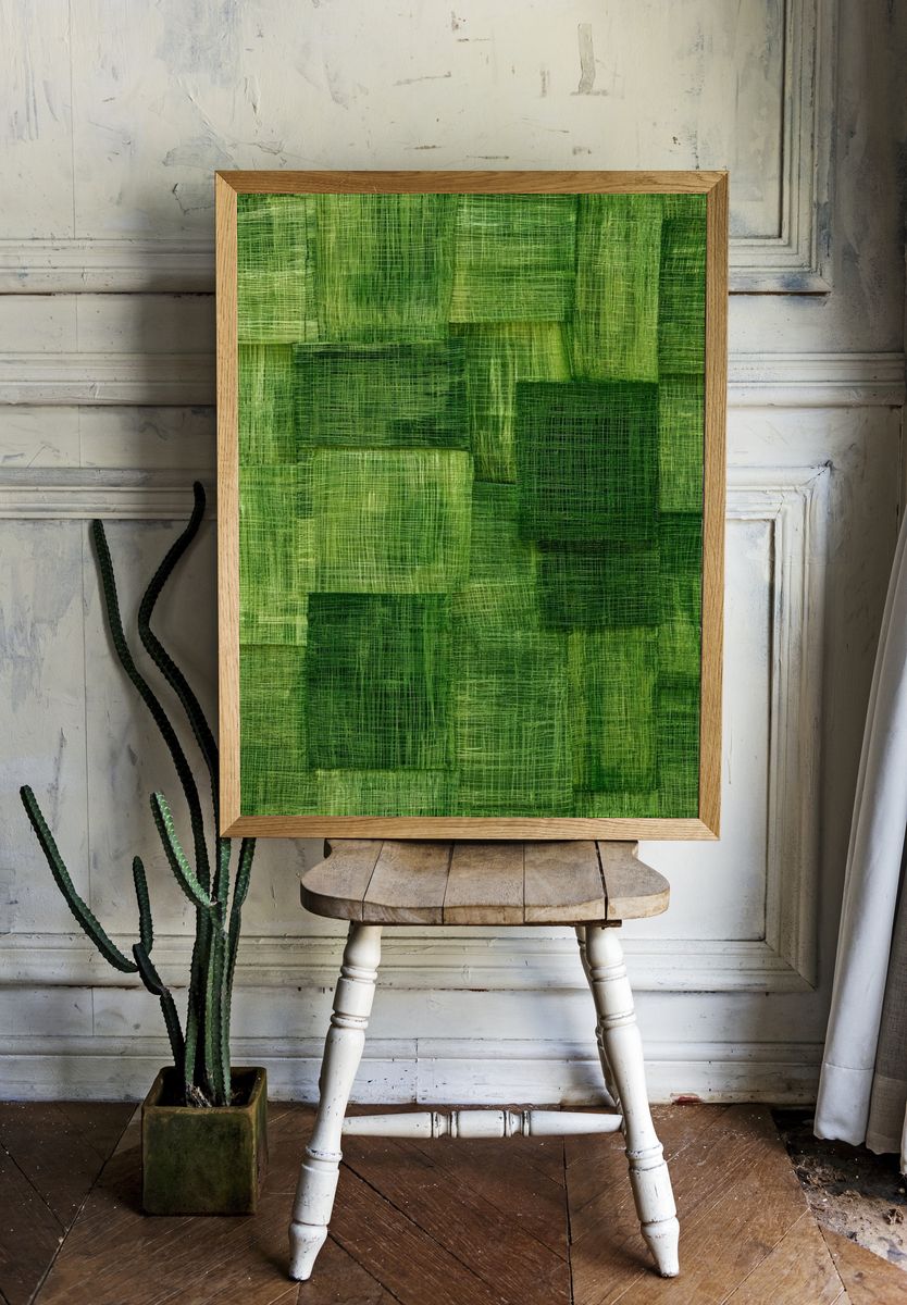 Green Textured Abstract Poster. room preview