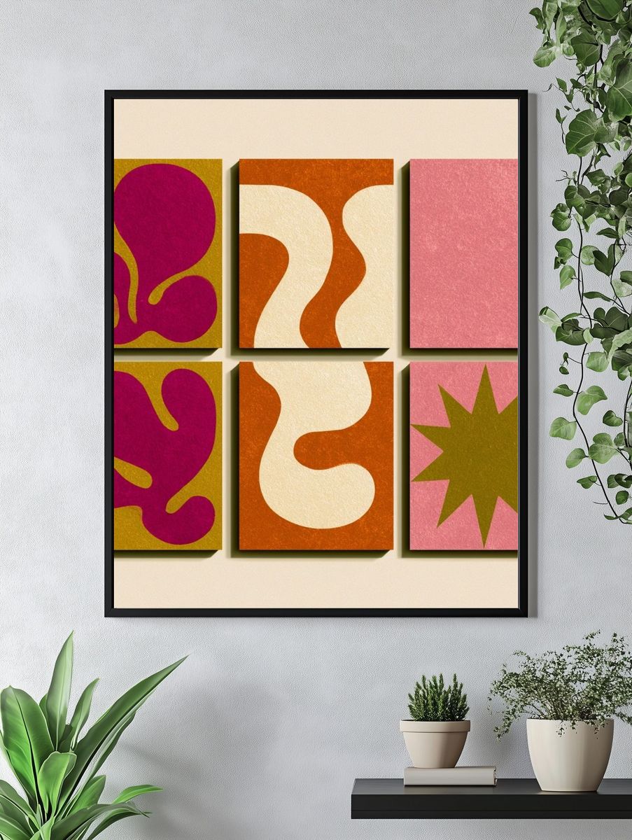 Retro Geometric Shapes Poster. — room view 4