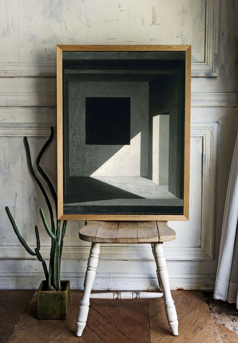 Geometric Shadow Chamber Print. — room view 1
