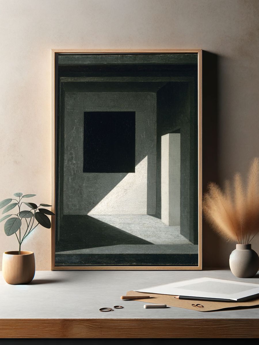 Geometric Shadow Chamber Print. — room view 2