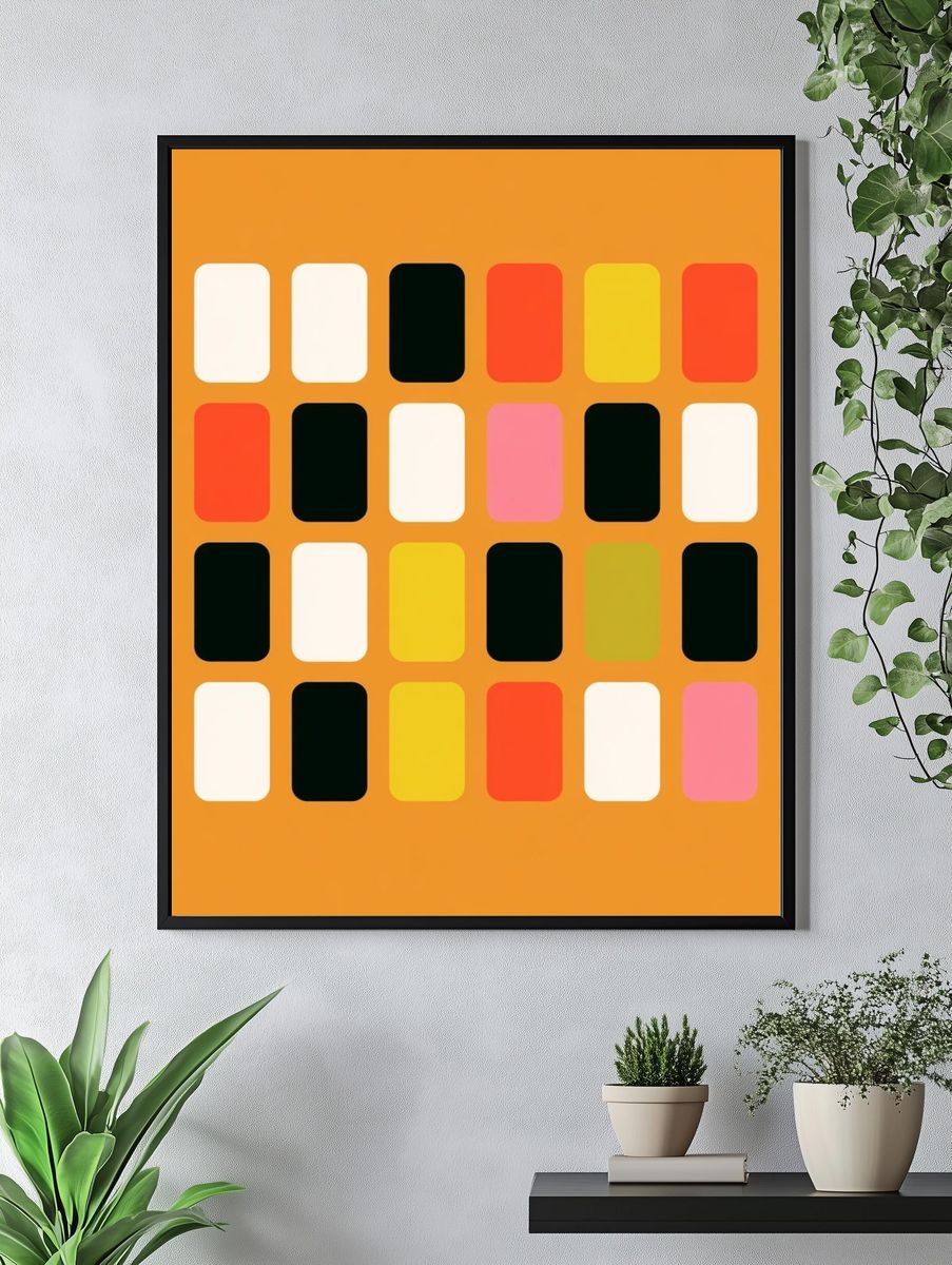 Retro Color Grid Poster. — room view 4