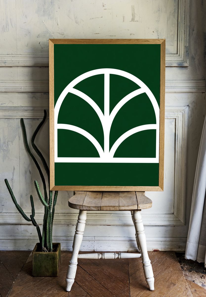 Green Arch Geometric Print. — room view 1